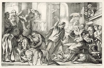 Jésus chassant les marchands du Temple - William Oliver